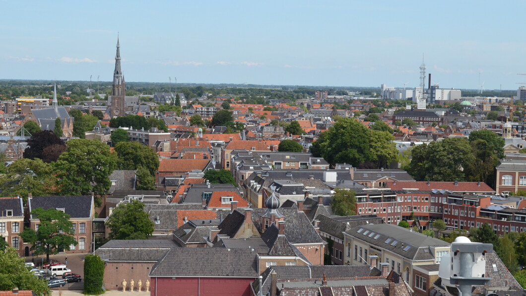 Luchtfoto van de stad Leeuwarden