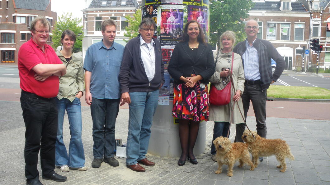 Reclamezuilen in Leeuwarden initiatief van Piet vd Wal